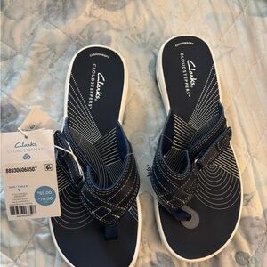 Clarks Cloudsteppers Marine Blue Sandals